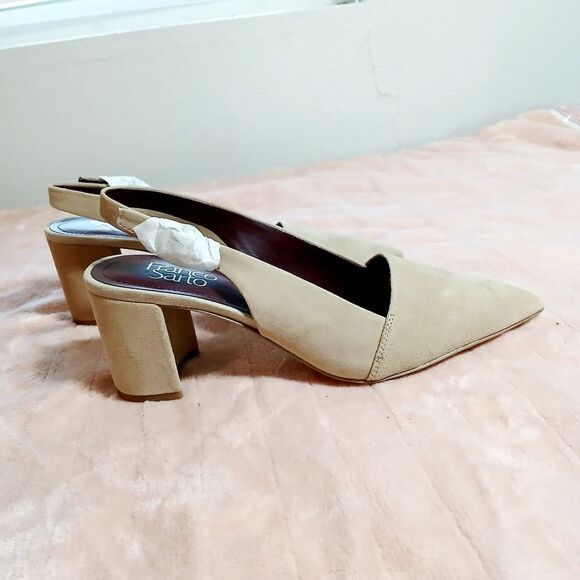 Franco Sarto Tan Slingback Heels with Pointed Toe - Picture 4 of 6
